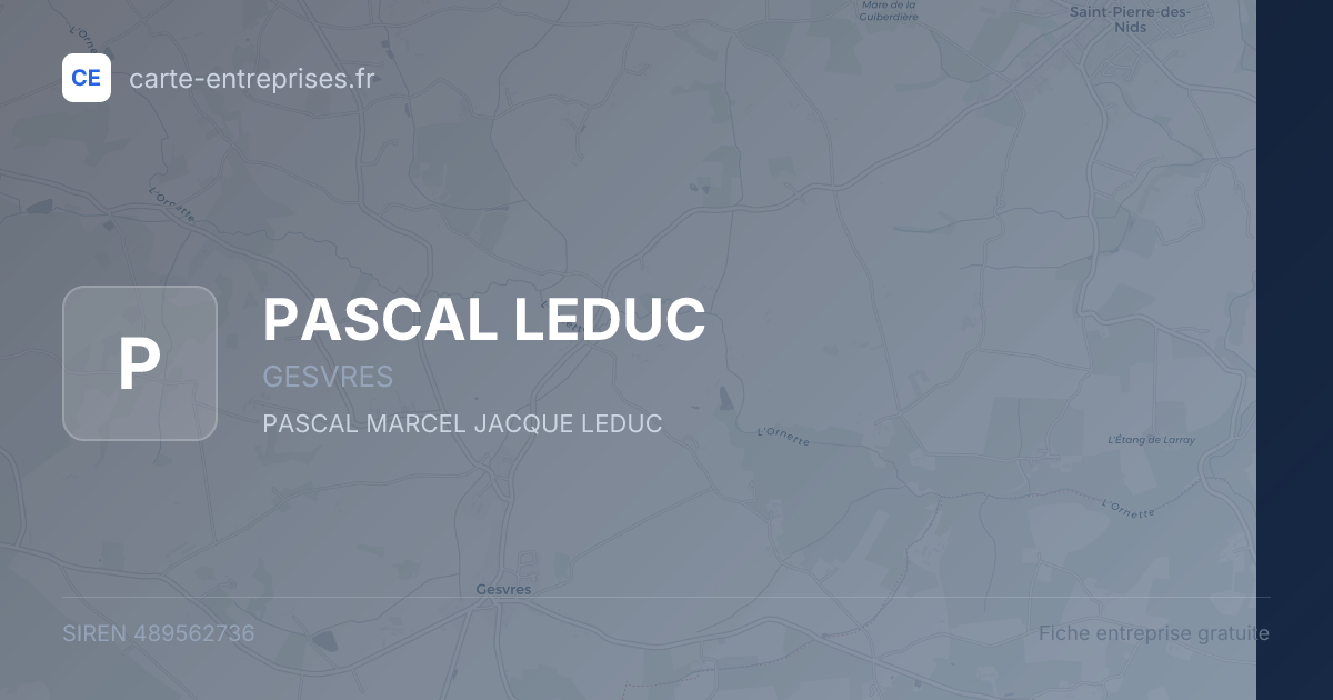 PASCAL LEDUC — 489562736 — fiche entreprise
