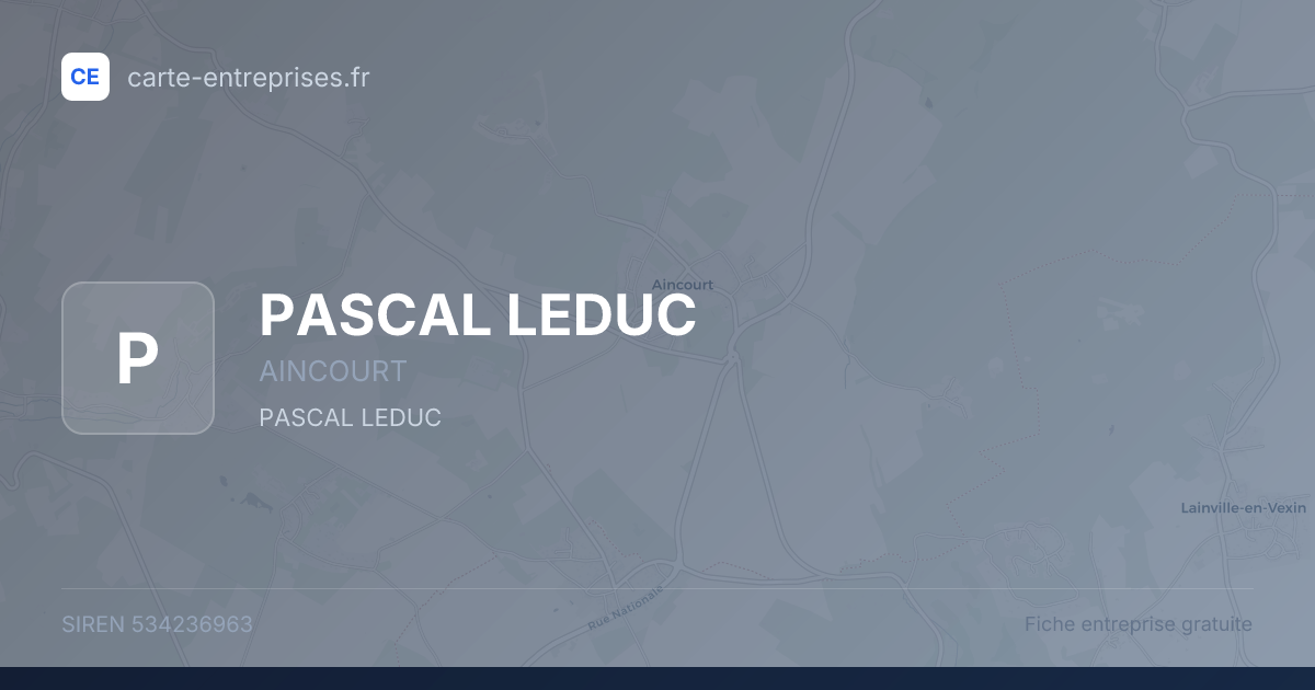 PASCAL LEDUC — 534236963 — fiche entreprise