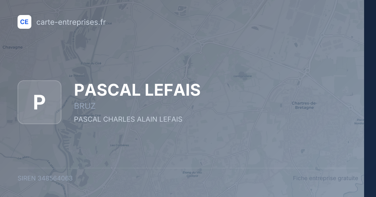 PASCAL LEFAIS — 348564063 — fiche entreprise