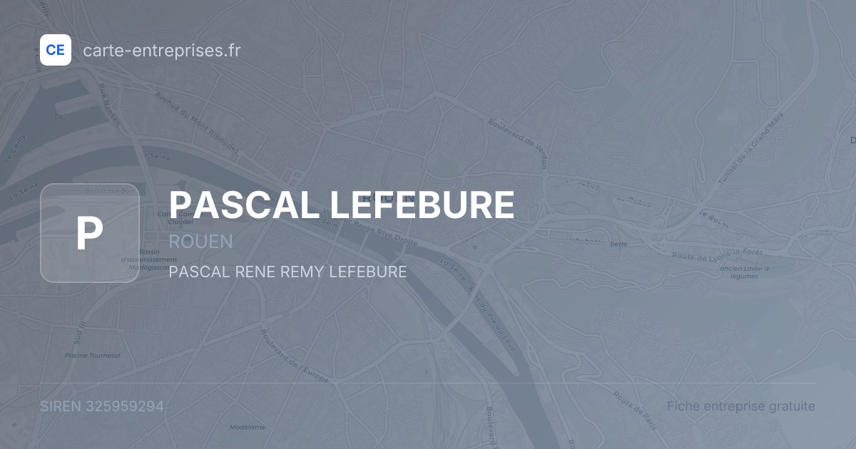 PASCAL LEFEBURE — 325959294 — fiche entreprise