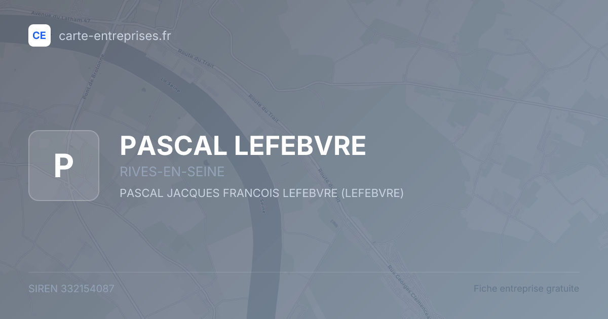 PASCAL LEFEBVRE — 332154087 — fiche entreprise