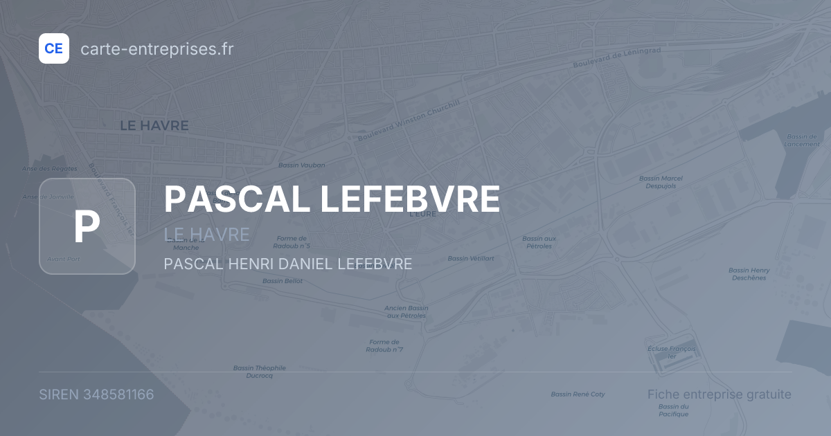 PASCAL LEFEBVRE — 348581166 — fiche entreprise