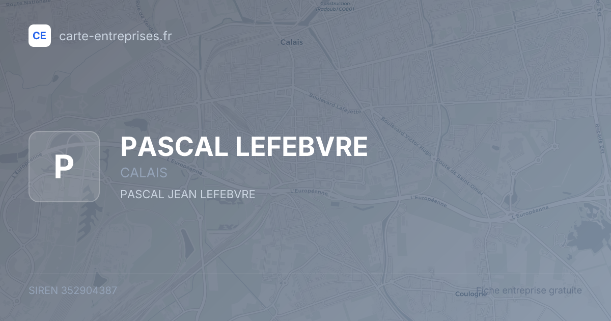 PASCAL LEFEBVRE — 352904387 — fiche entreprise