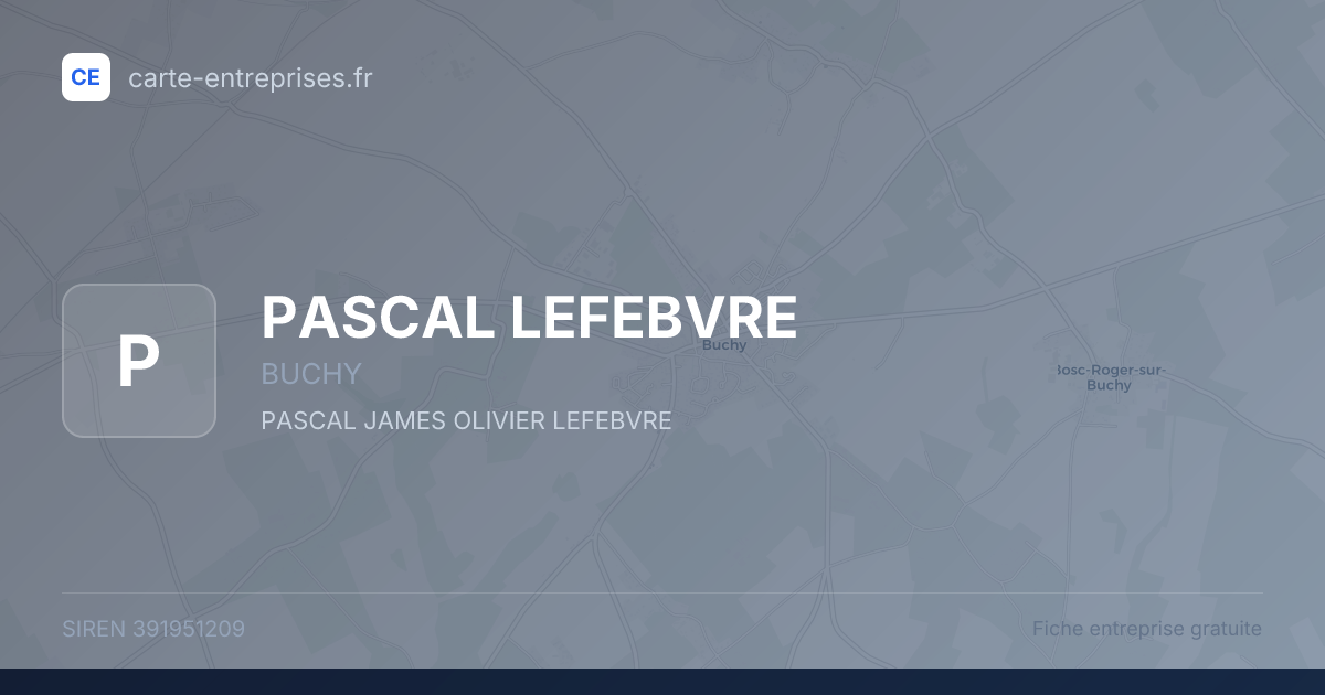 PASCAL LEFEBVRE — 391951209 — fiche entreprise