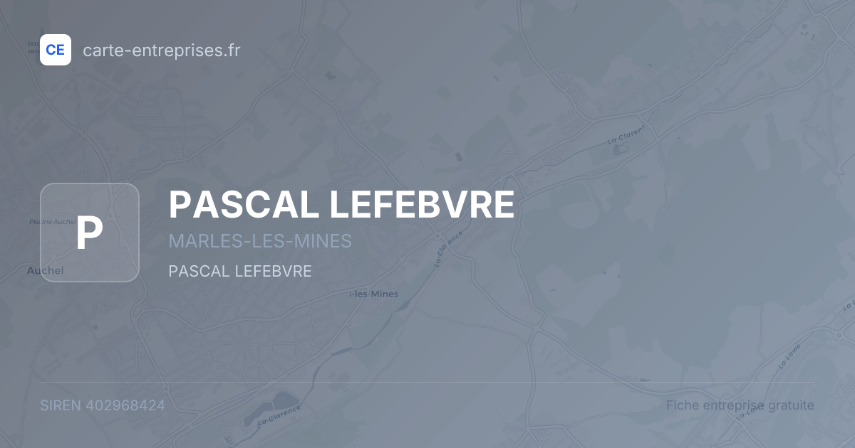 PASCAL LEFEBVRE — 402968424 — fiche entreprise