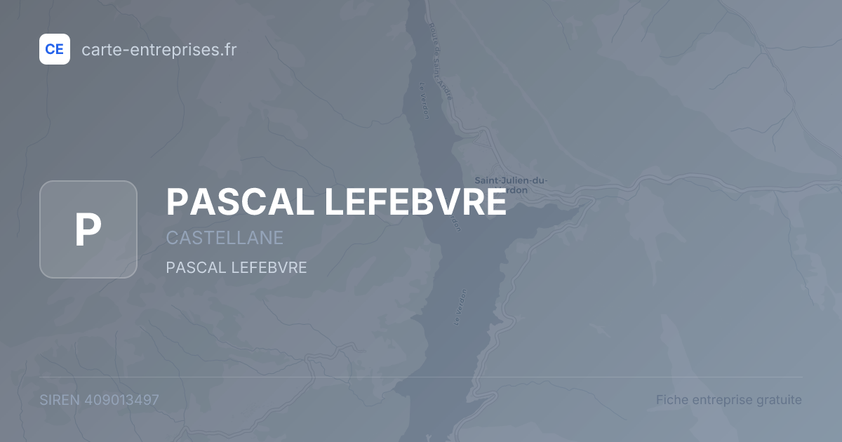 PASCAL LEFEBVRE — 409013497 — fiche entreprise