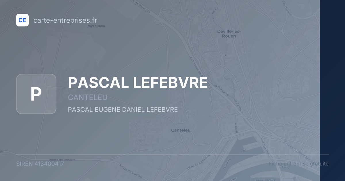 PASCAL LEFEBVRE — 413400417 — fiche entreprise