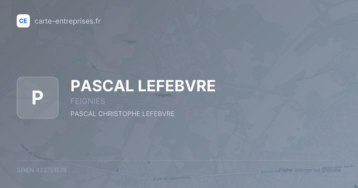 PASCAL LEFEBVRE — 422751578 — fiche entreprise