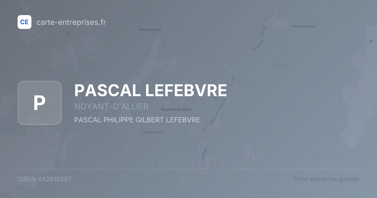 PASCAL LEFEBVRE — 442819397 — fiche entreprise
