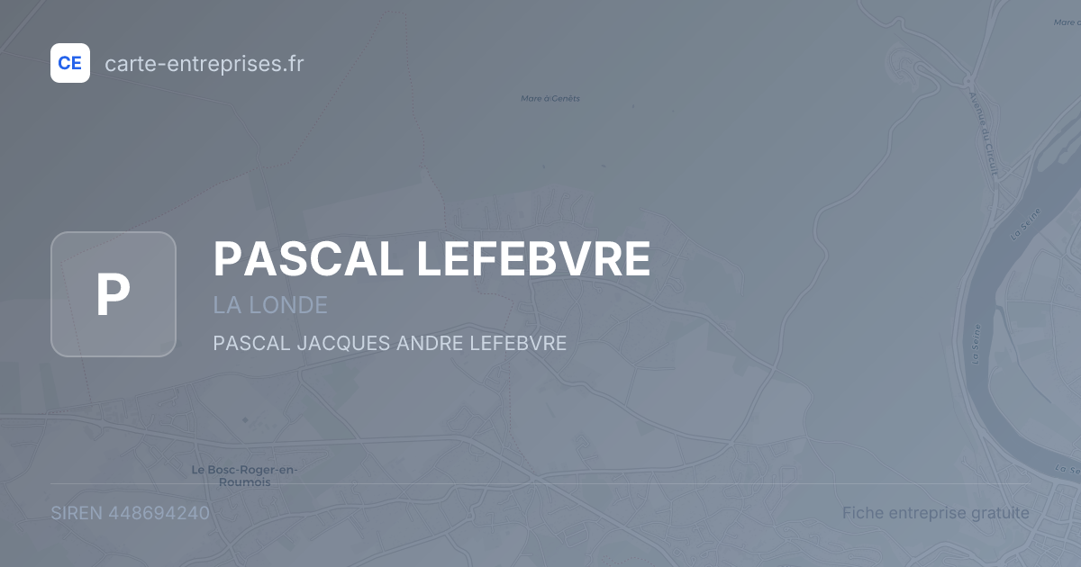 PASCAL LEFEBVRE — 448694240 — fiche entreprise