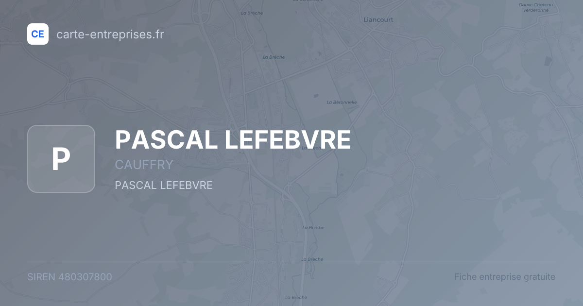 PASCAL LEFEBVRE — 480307800 — fiche entreprise