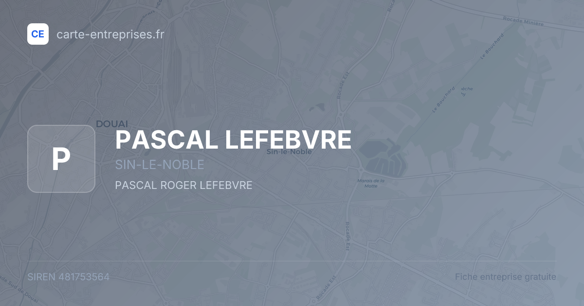 PASCAL LEFEBVRE — 481753564 — fiche entreprise