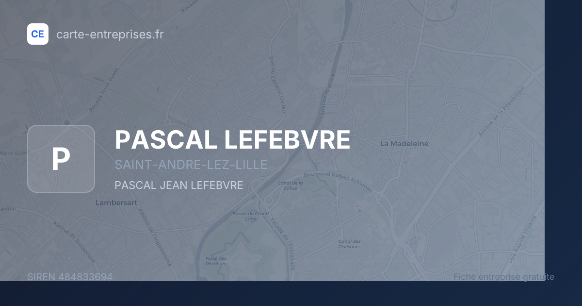 PASCAL LEFEBVRE — 484833694 — fiche entreprise