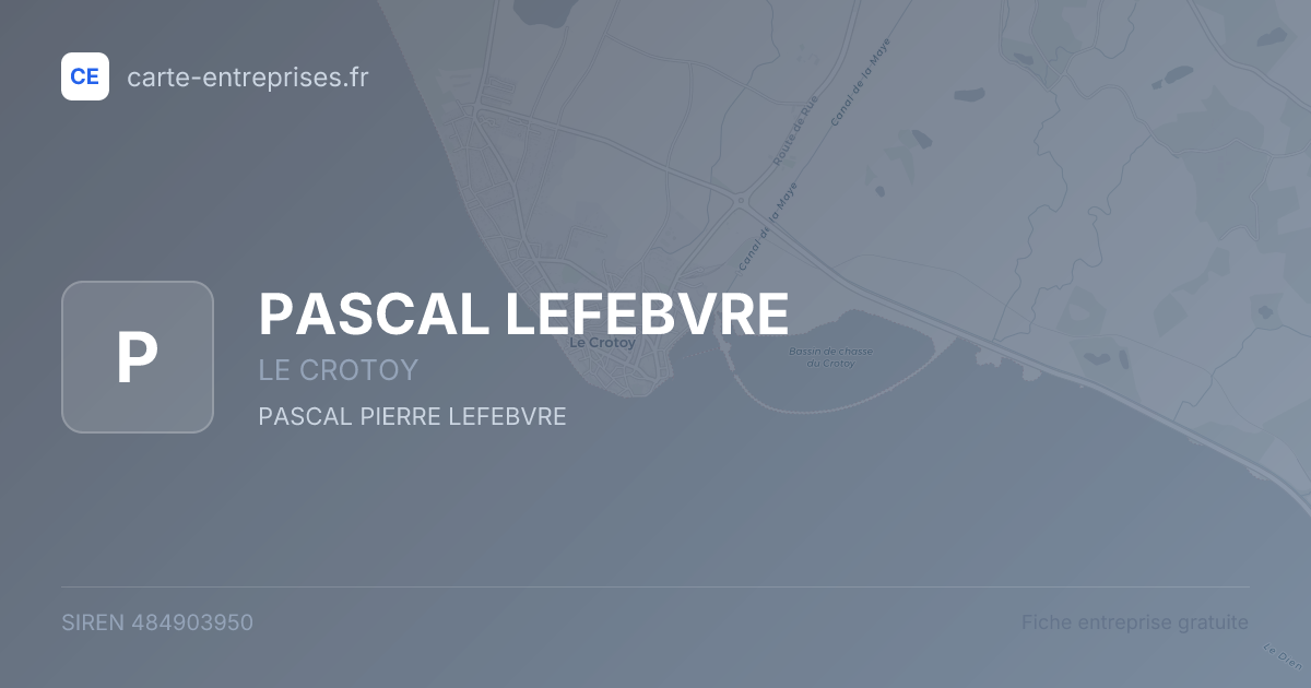 PASCAL LEFEBVRE — 484903950 — fiche entreprise