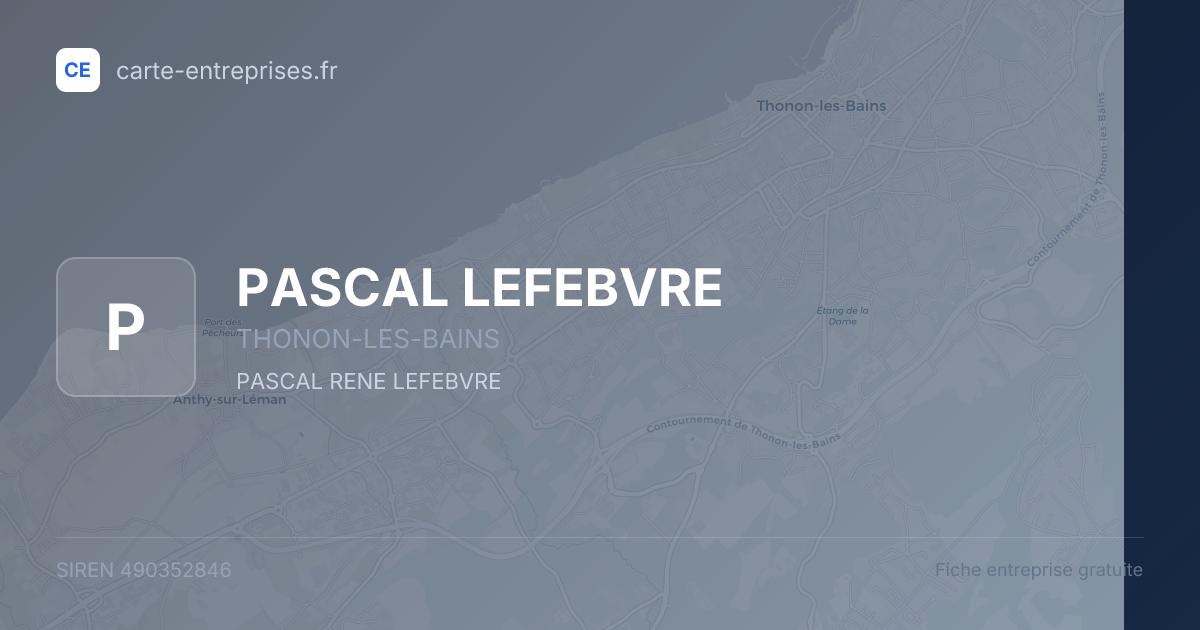 PASCAL LEFEBVRE — 490352846 — fiche entreprise