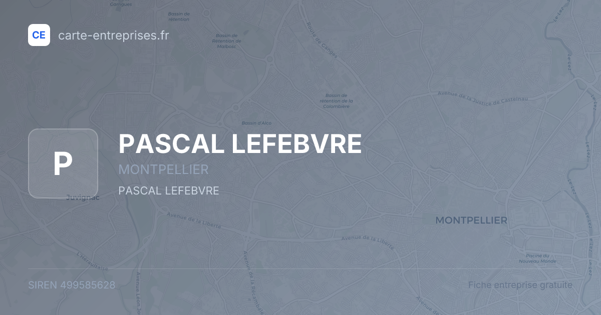 PASCAL LEFEBVRE — 499585628 — fiche entreprise