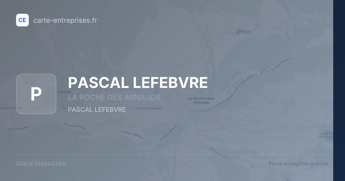 PASCAL LEFEBVRE — 518844246 — fiche entreprise