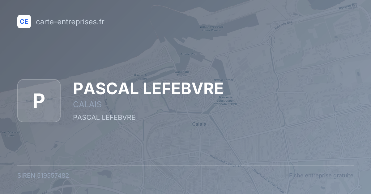 PASCAL LEFEBVRE — 519557482 — fiche entreprise