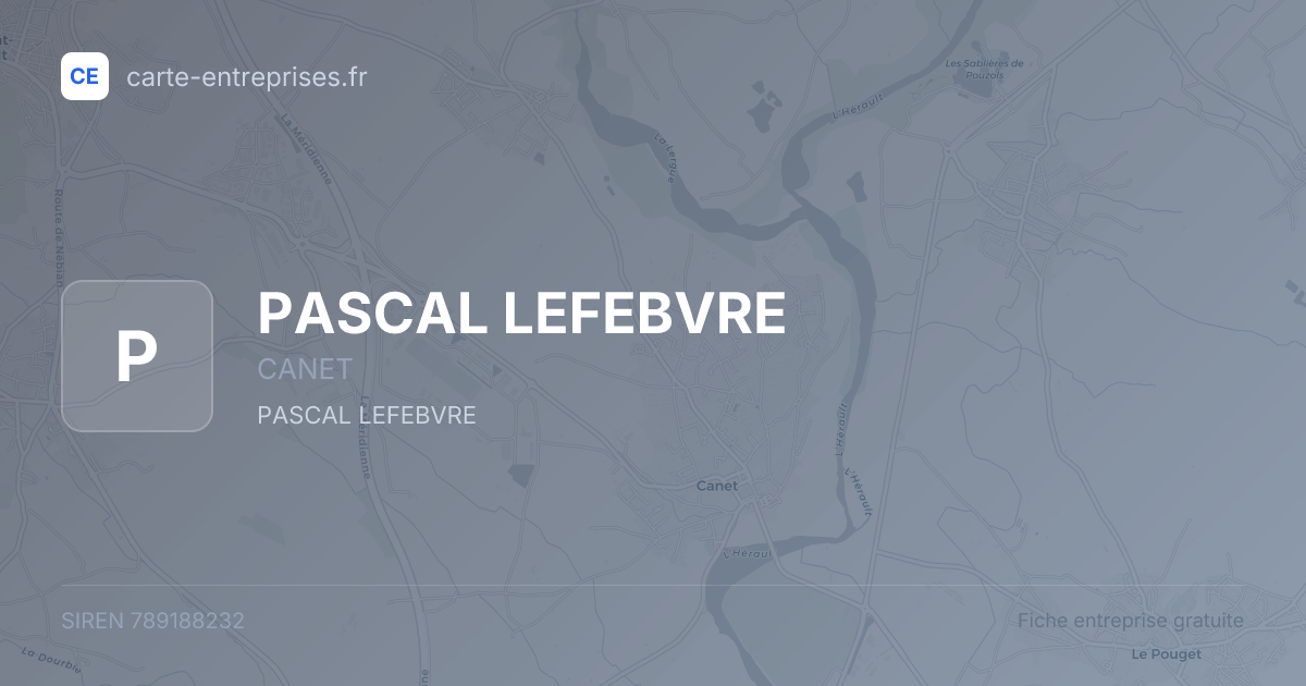 PASCAL LEFEBVRE — 789188232 — fiche entreprise
