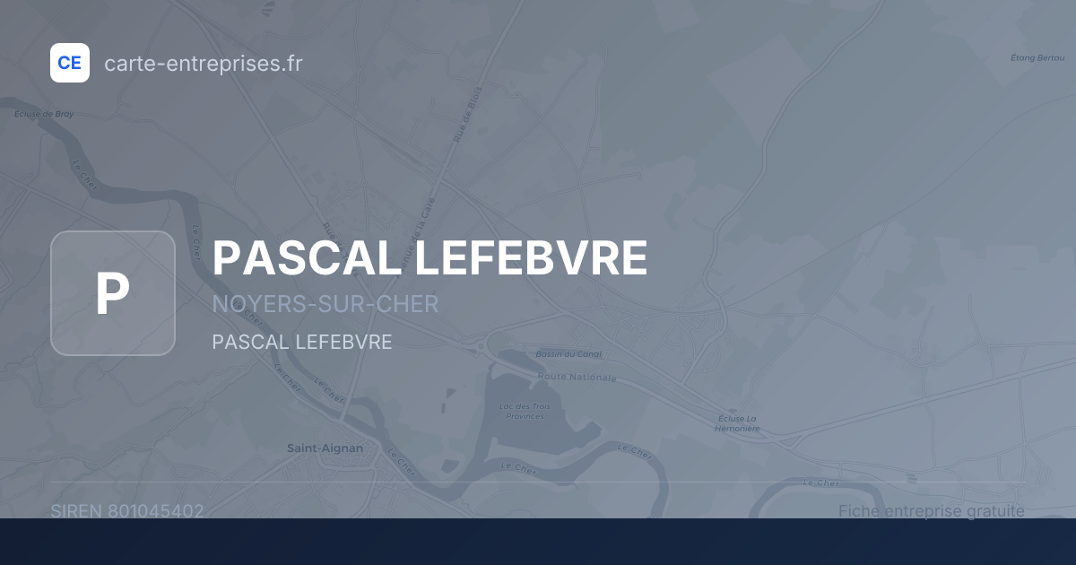 PASCAL LEFEBVRE — 801045402 — fiche entreprise