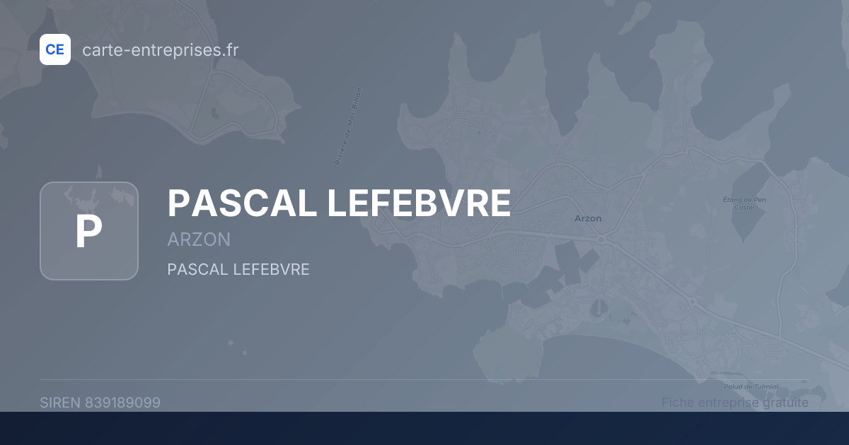 PASCAL LEFEBVRE — 839189099 — fiche entreprise
