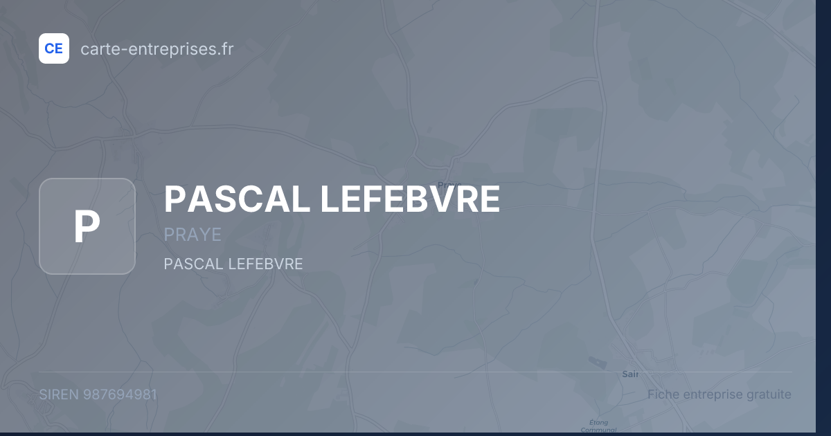 PASCAL LEFEBVRE — 987694981 — fiche entreprise