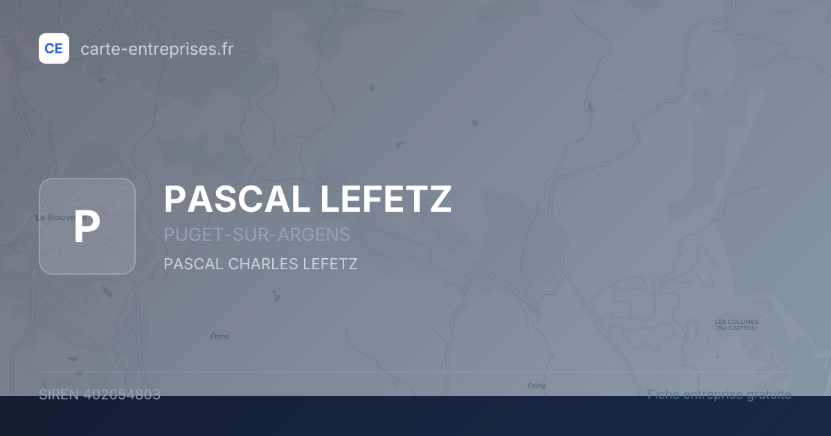 PASCAL LEFETZ — 402054803 — fiche entreprise
