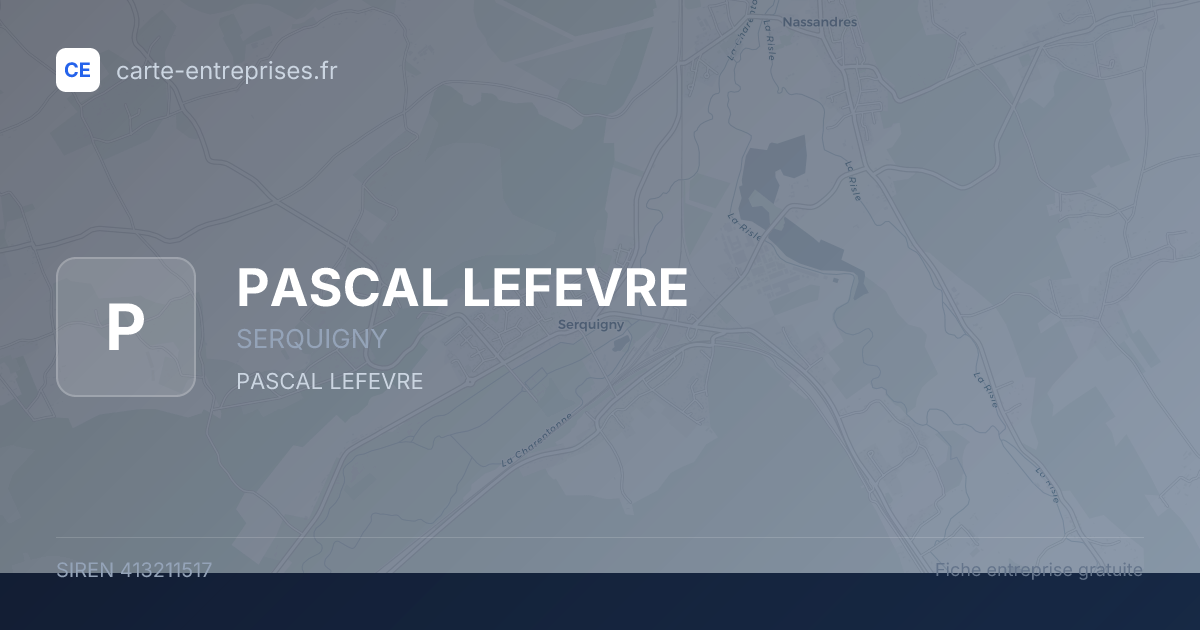 PASCAL LEFEVRE — 413211517 — fiche entreprise