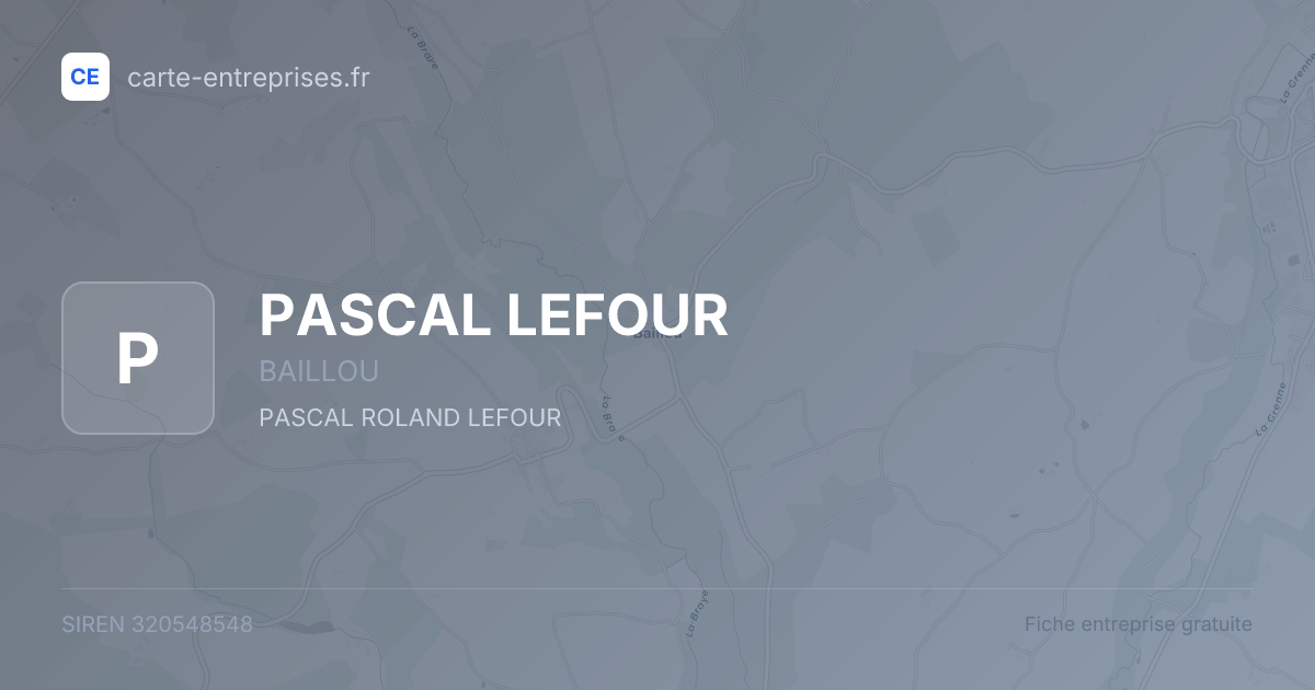 PASCAL LEFOUR — 320548548 — fiche entreprise