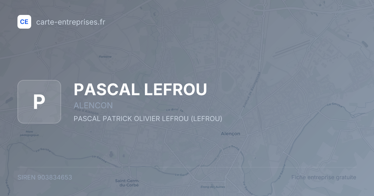 PASCAL LEFROU — 903834653 — fiche entreprise