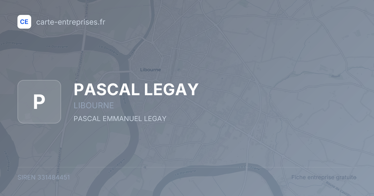 PASCAL LEGAY — 331484451 — fiche entreprise