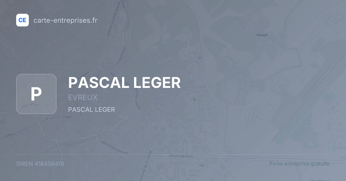 PASCAL LEGER — 418459418 — fiche entreprise