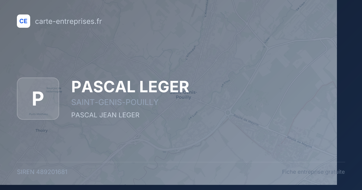 PASCAL LEGER — 489201681 — fiche entreprise