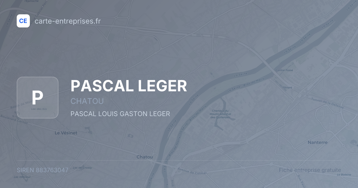 PASCAL LEGER — 883763047 — fiche entreprise