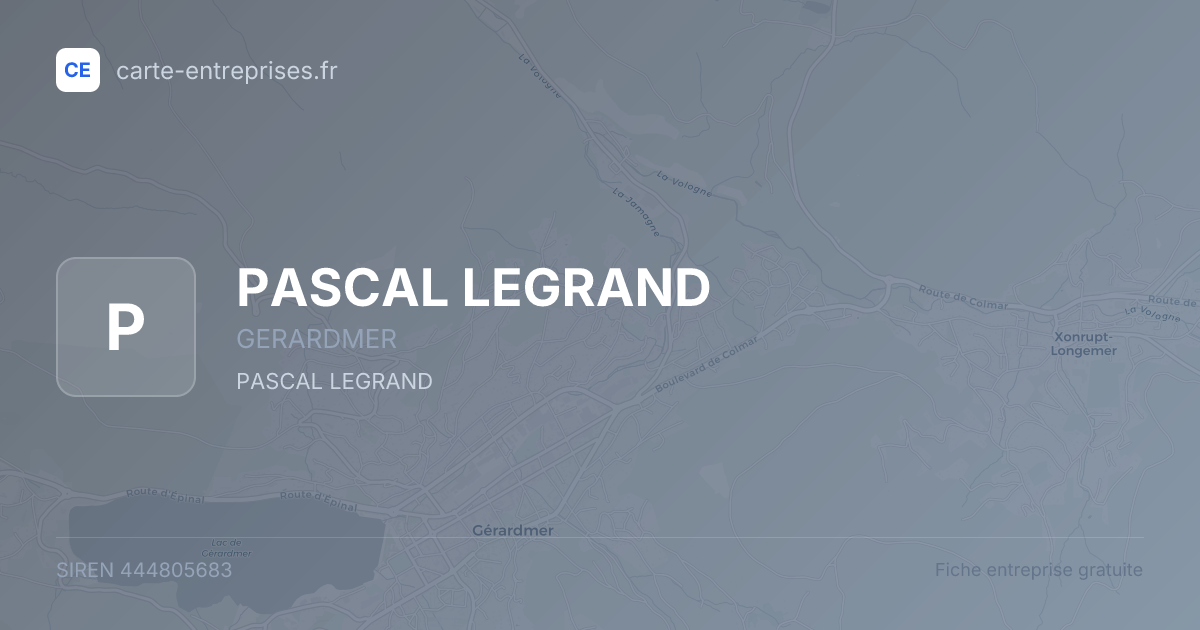 PASCAL LEGRAND — 444805683 — fiche entreprise