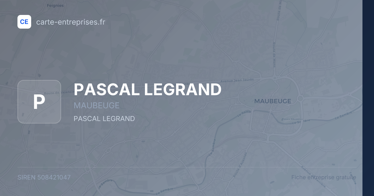PASCAL LEGRAND — 508421047 — fiche entreprise