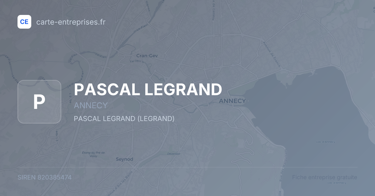 PASCAL LEGRAND — 820385474 — fiche entreprise