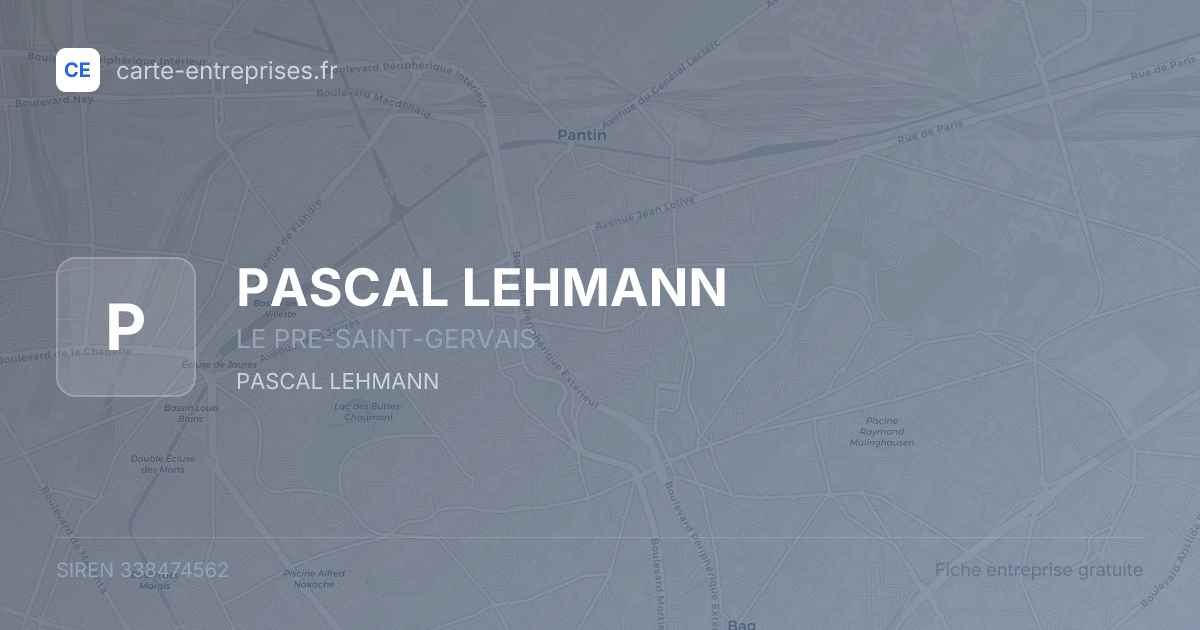 PASCAL LEHMANN — 338474562 — fiche entreprise