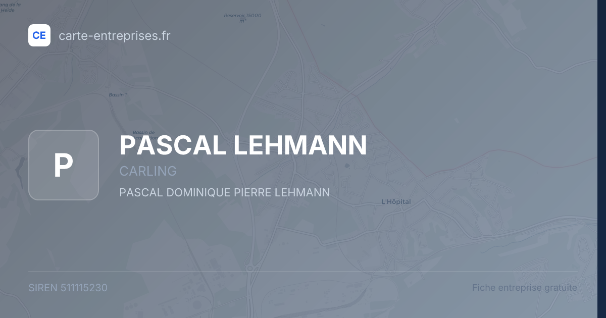 PASCAL LEHMANN — 511115230 — fiche entreprise