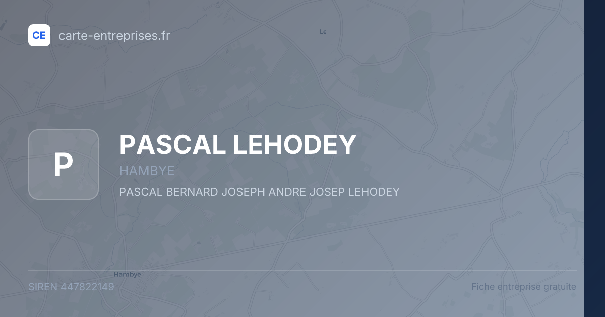 PASCAL LEHODEY — 447822149 — fiche entreprise