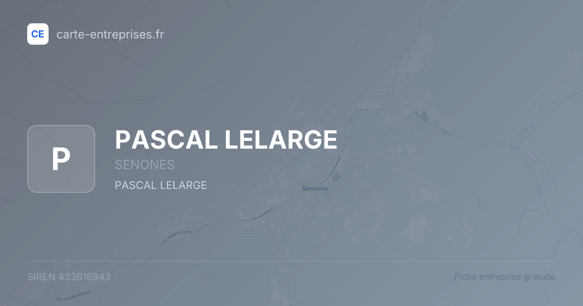 PASCAL LELARGE — 433616943 — fiche entreprise