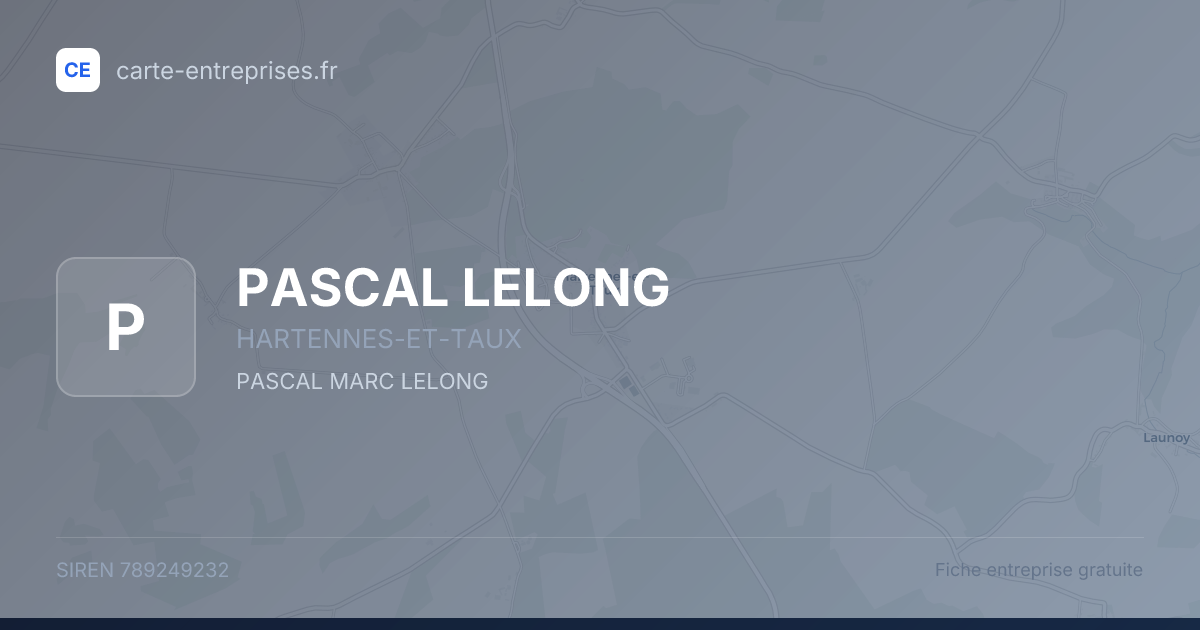 PASCAL LELONG — 789249232 — fiche entreprise