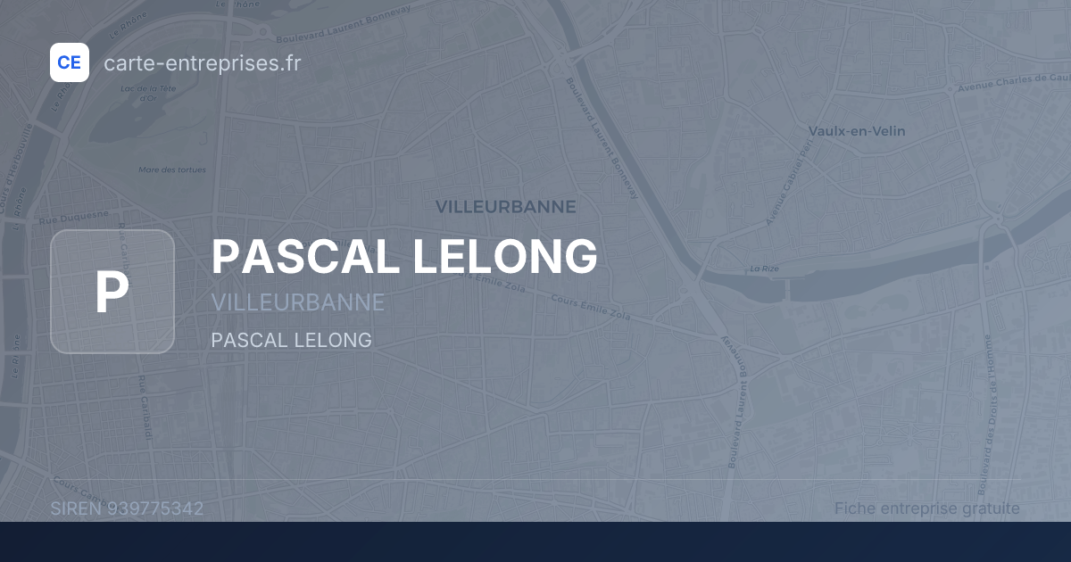 PASCAL LELONG — 939775342 — fiche entreprise