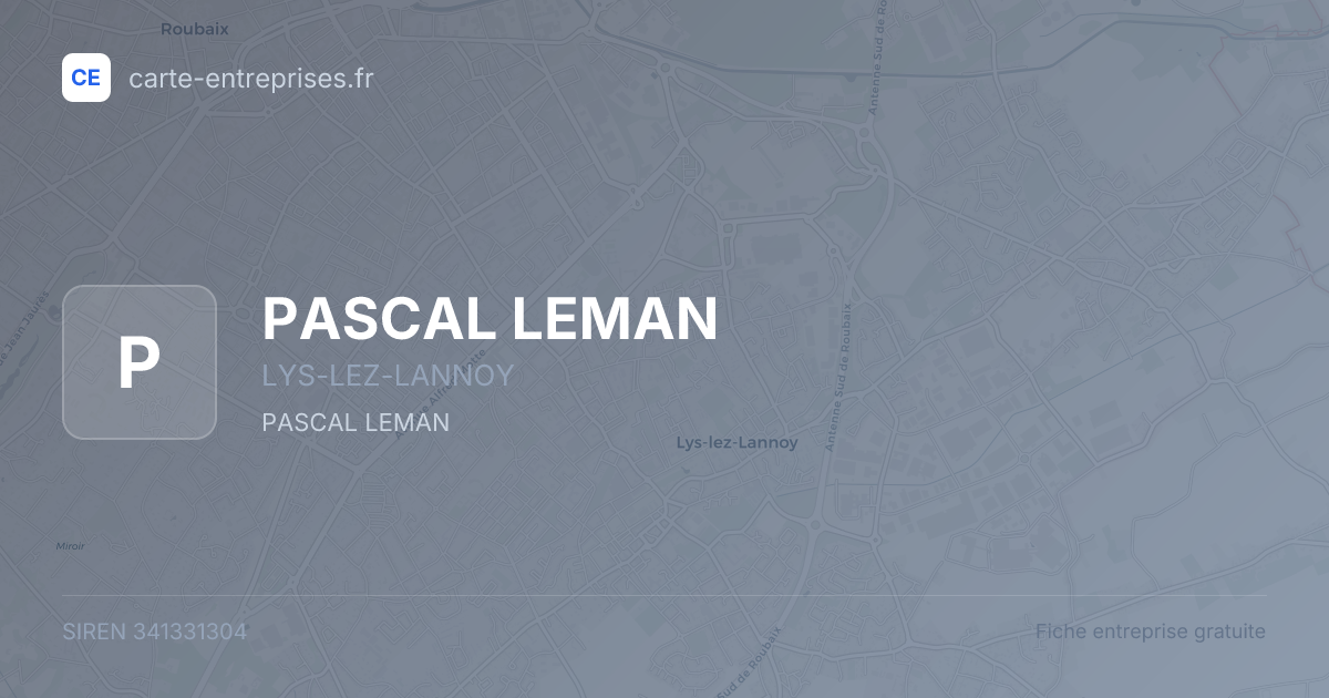 PASCAL LEMAN — 341331304 — fiche entreprise