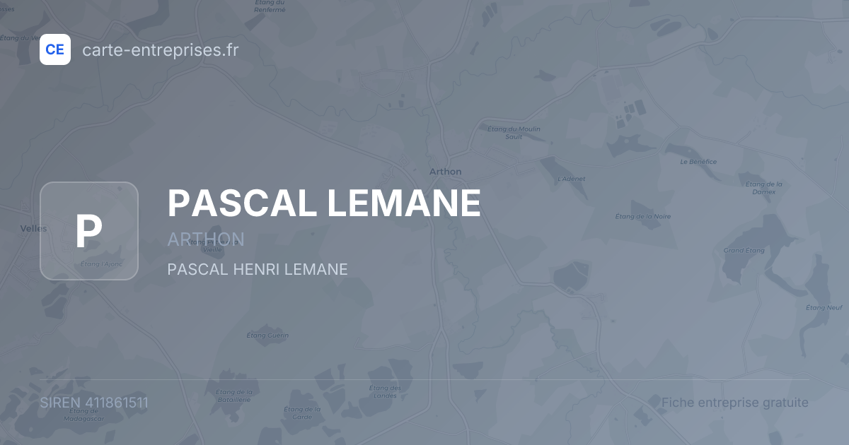 PASCAL LEMANE — 411861511 — fiche entreprise
