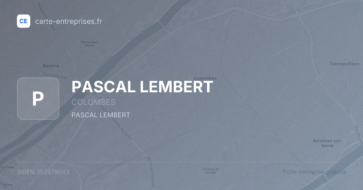 PASCAL LEMBERT — 352879043 — fiche entreprise