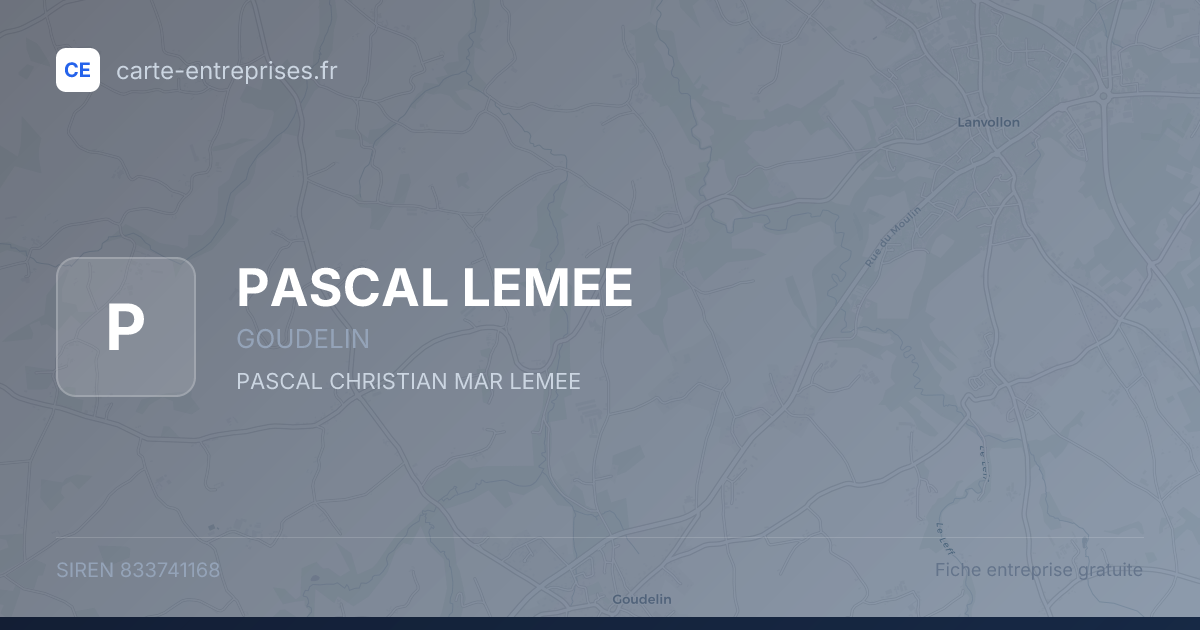 PASCAL LEMEE — 833741168 — fiche entreprise