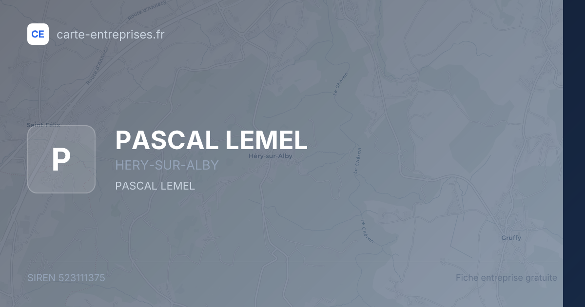 PASCAL LEMEL — 523111375 — fiche entreprise