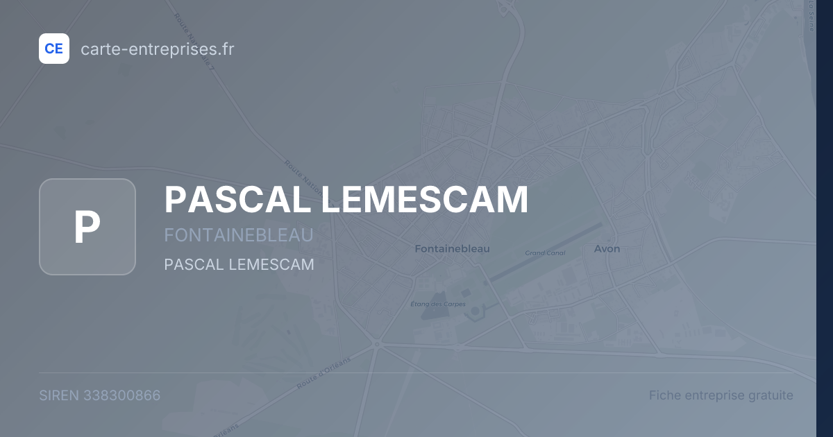 PASCAL LEMESCAM — 338300866 — fiche entreprise