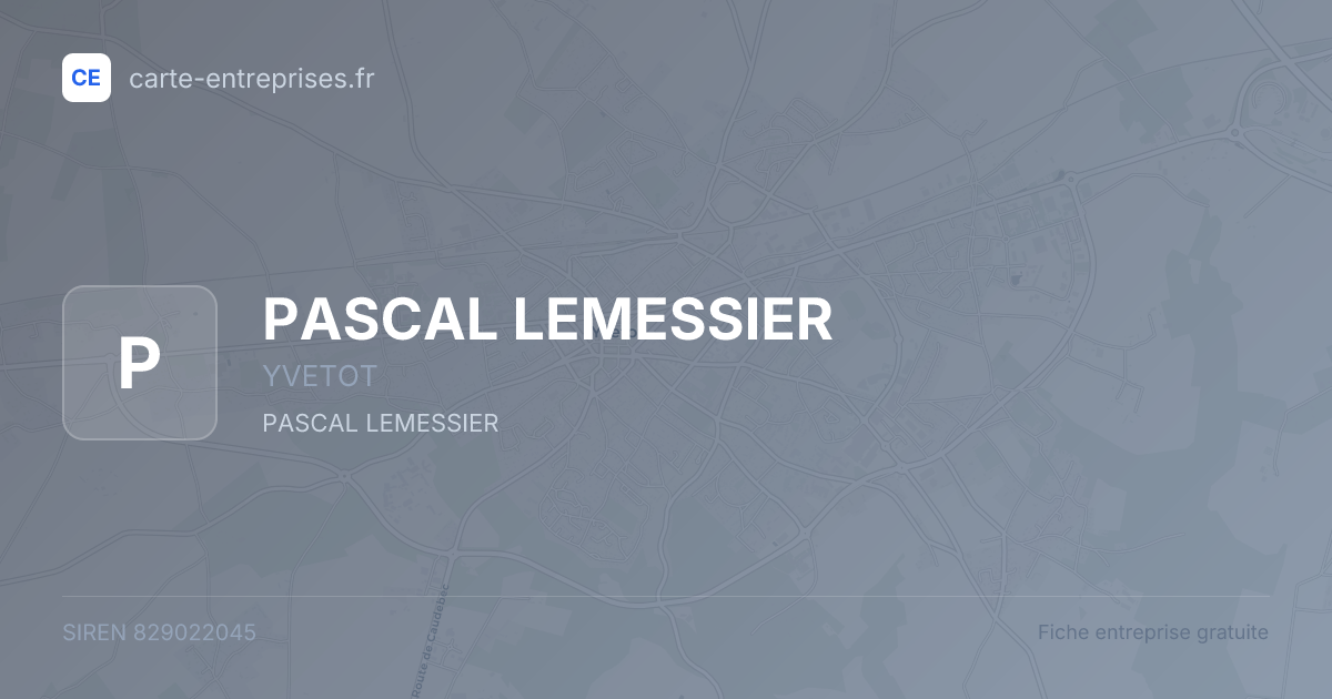 PASCAL LEMESSIER — 829022045 — fiche entreprise